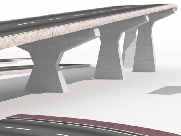 Road collection 1 with curves 3D model_5