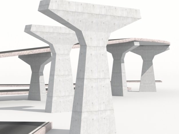 Road collection 1 with curves 3D model_6