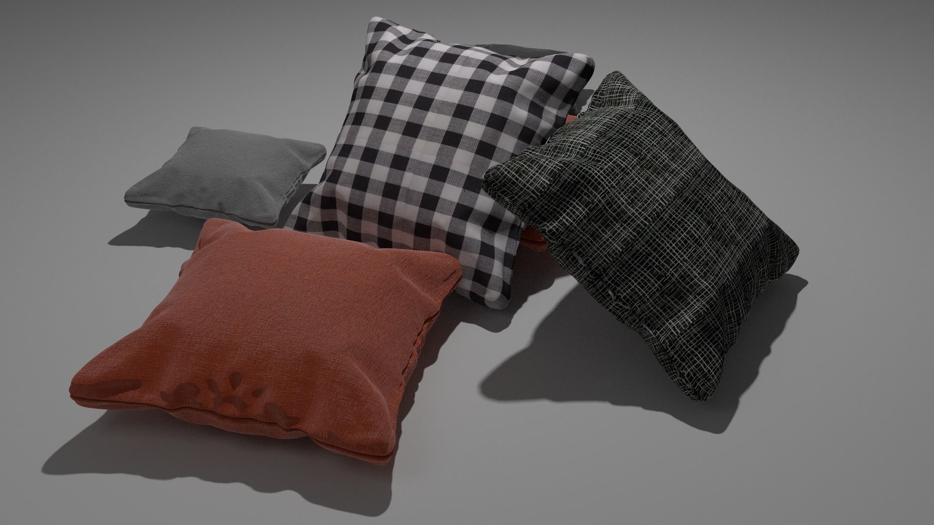 Realistic Cushions pillows - pillows 3D model_0
