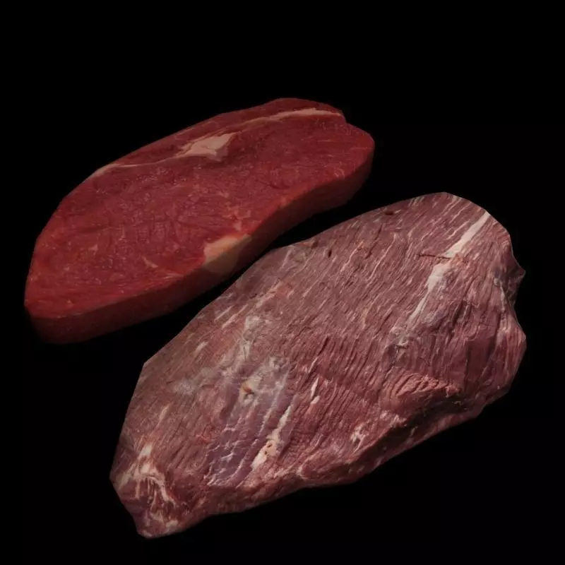 Raw Beef Steaks Low-poly 3D model