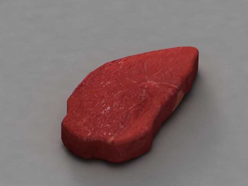Raw Beef Steaks Low-poly 3D model_2