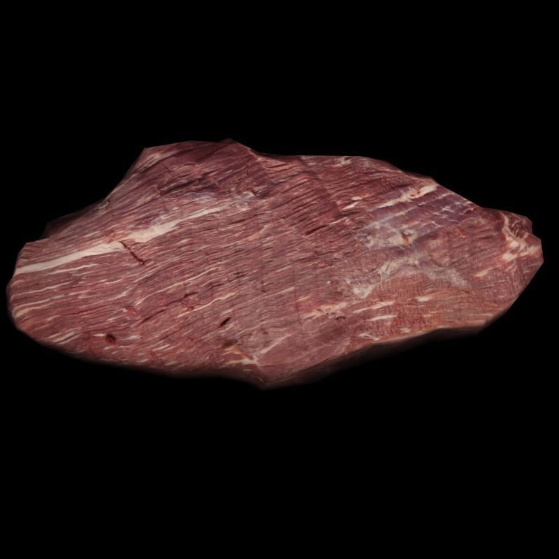 Raw Beef Steaks Low-poly 3D model_8