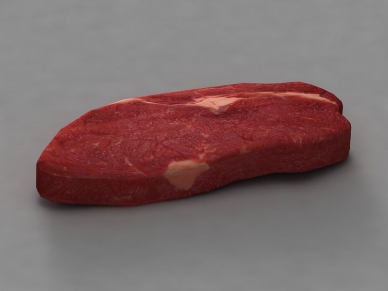 Raw Beef Steaks Low-poly 3D model_1
