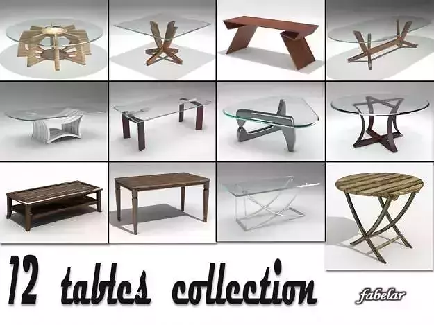 Table collection 1 coffee made of wood and glass