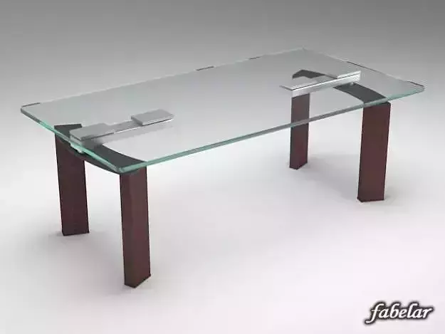 Table 7 glass dining with wooden legs