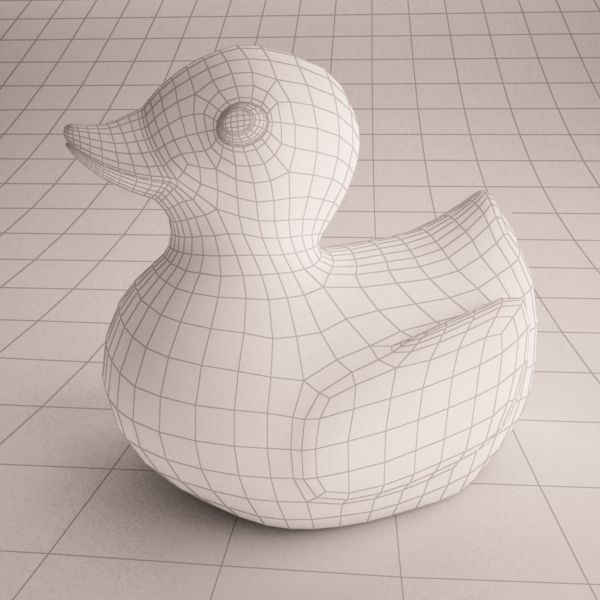 Rubber Duck Low-poly 3D model_4