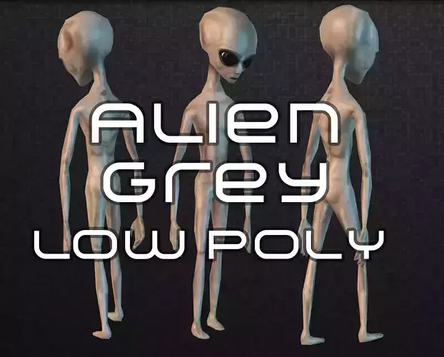 Alien Grey Low-poly 3D model