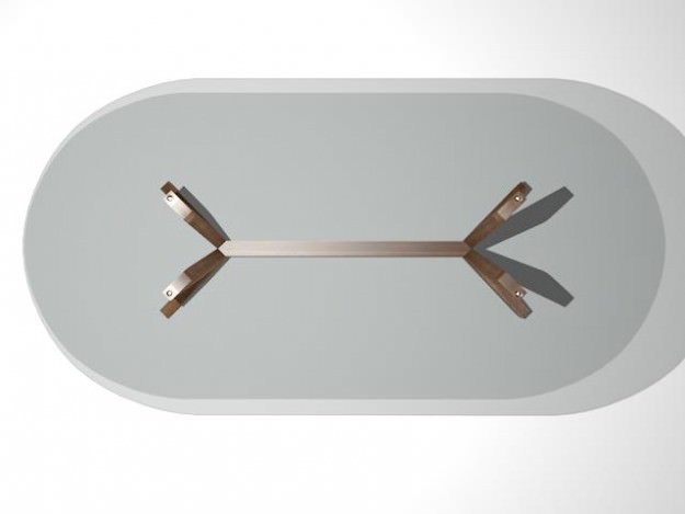 Table 5 glass dining with wooden legs 3D model_2