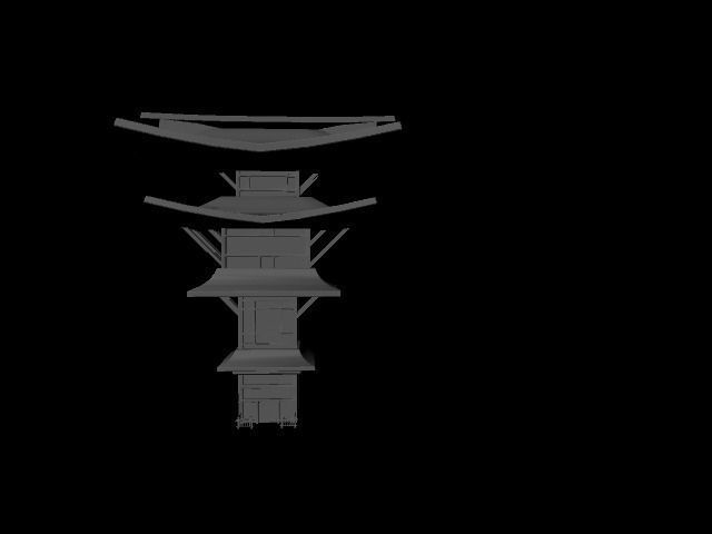 towering house  Low-poly 3D model_0