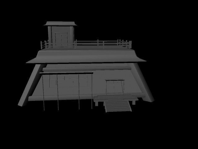 small house Low-poly 3D model_0