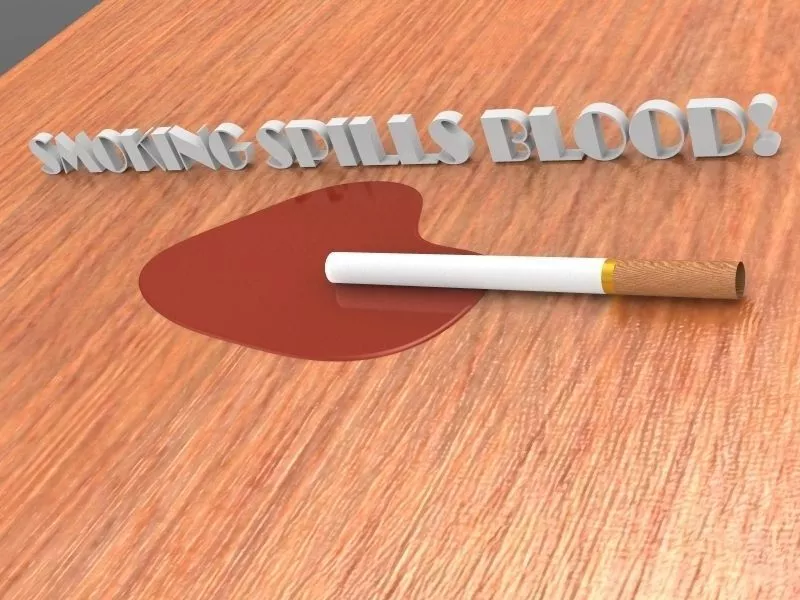 Smoking Spills Blood Free 3D model
