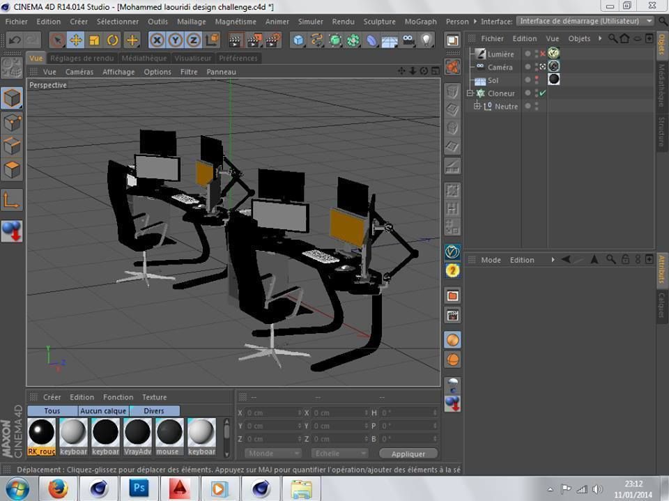 NEC Desk Design Free 3D model_6