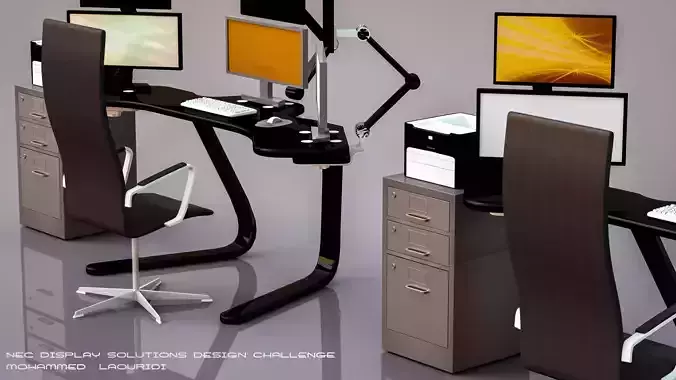 NEC Desk Design Free 3D model