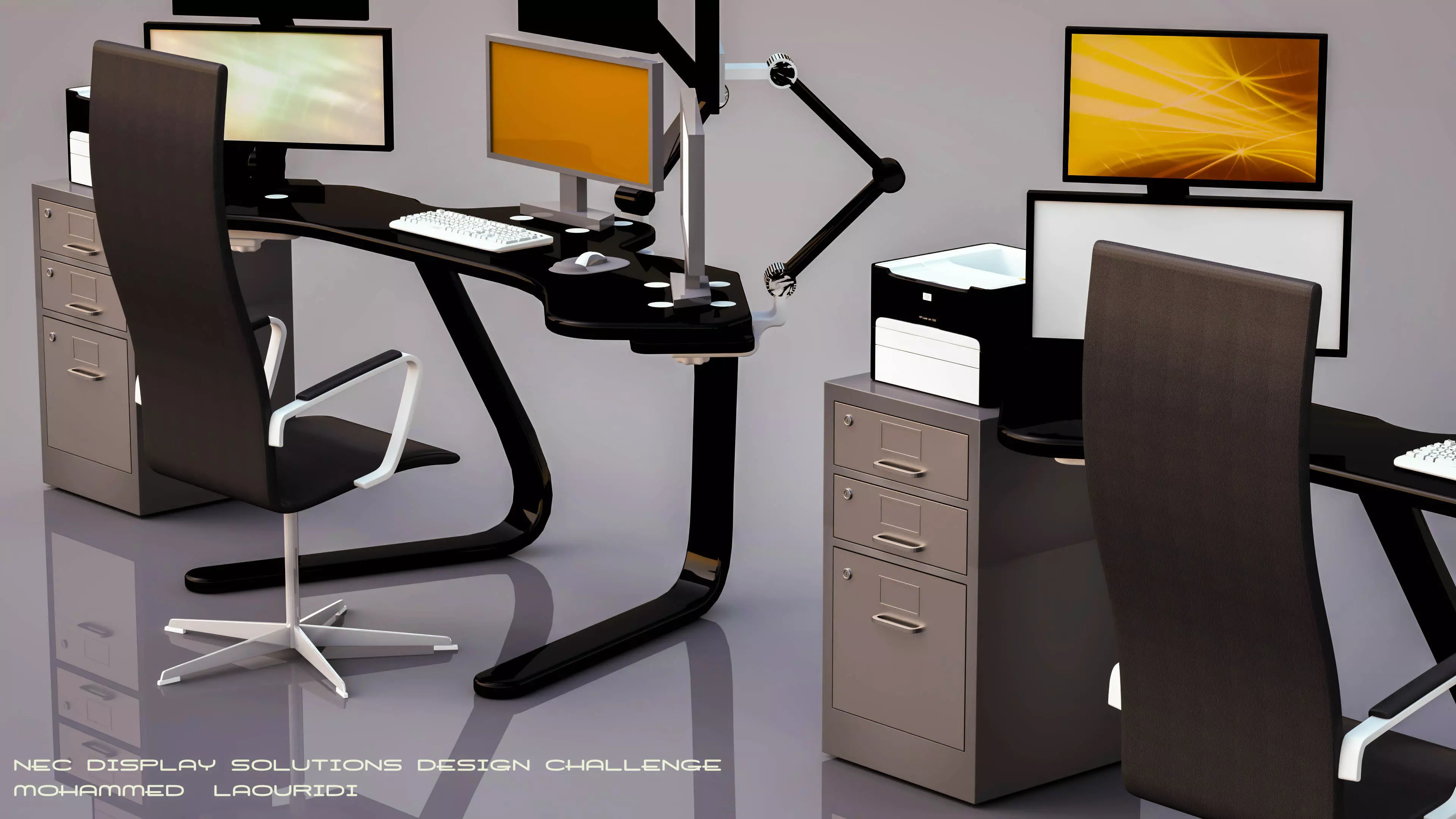NEC Desk Design Free 3D model_0