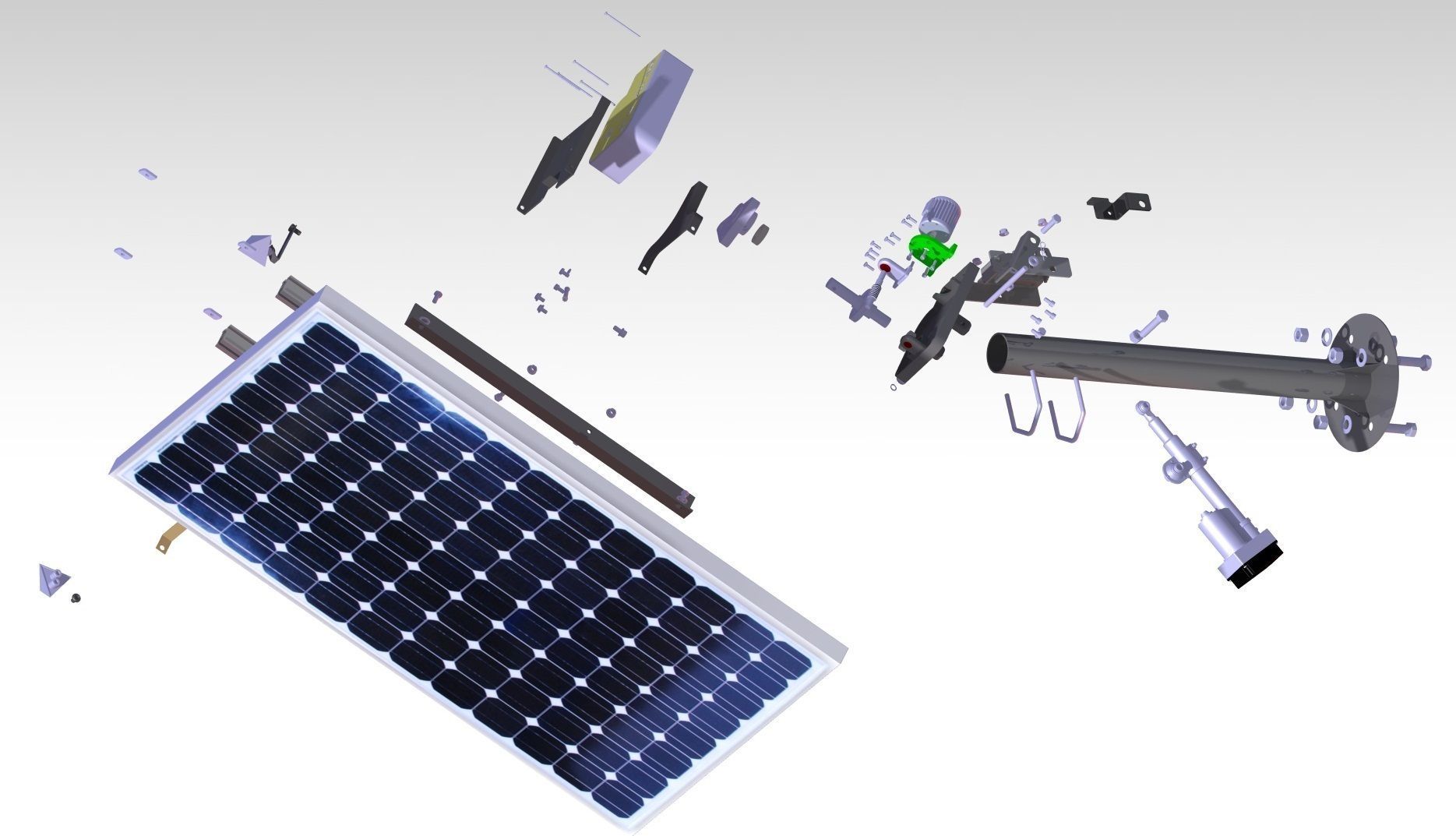 Solar PV tracker Free 3D model_1
