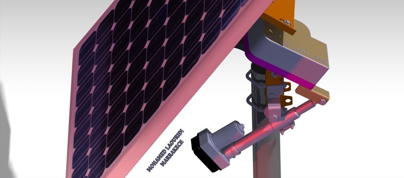 Solar PV tracker Free 3D model_3
