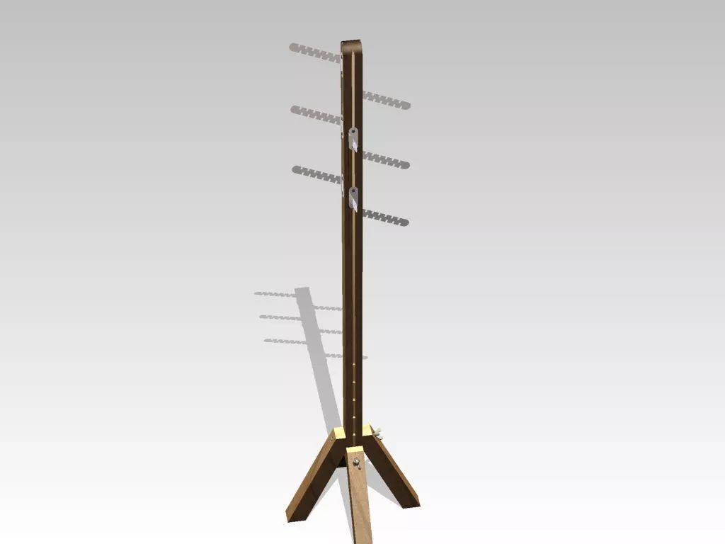 Wooden Adjustable Coat Rack Free 3D model