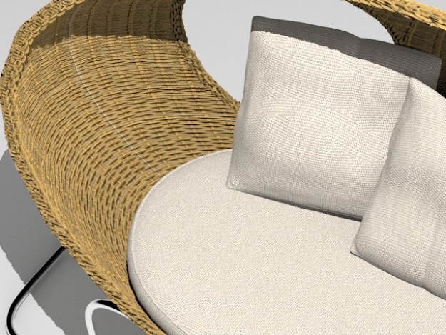 Sofa 8 chair made of rattan and metal 3D model_6