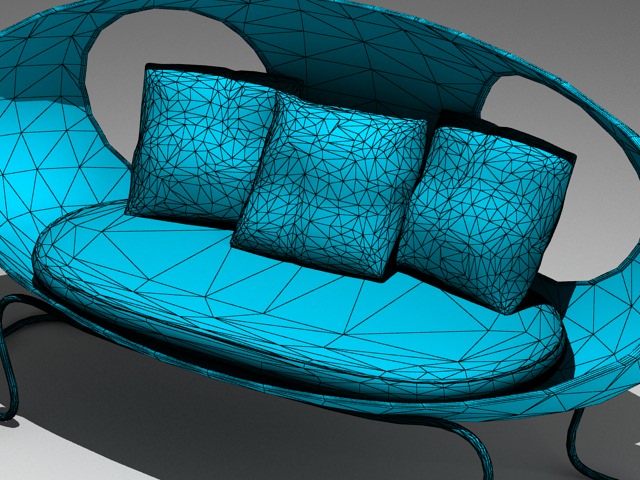 Sofa 8 chair made of rattan and metal 3D model_8