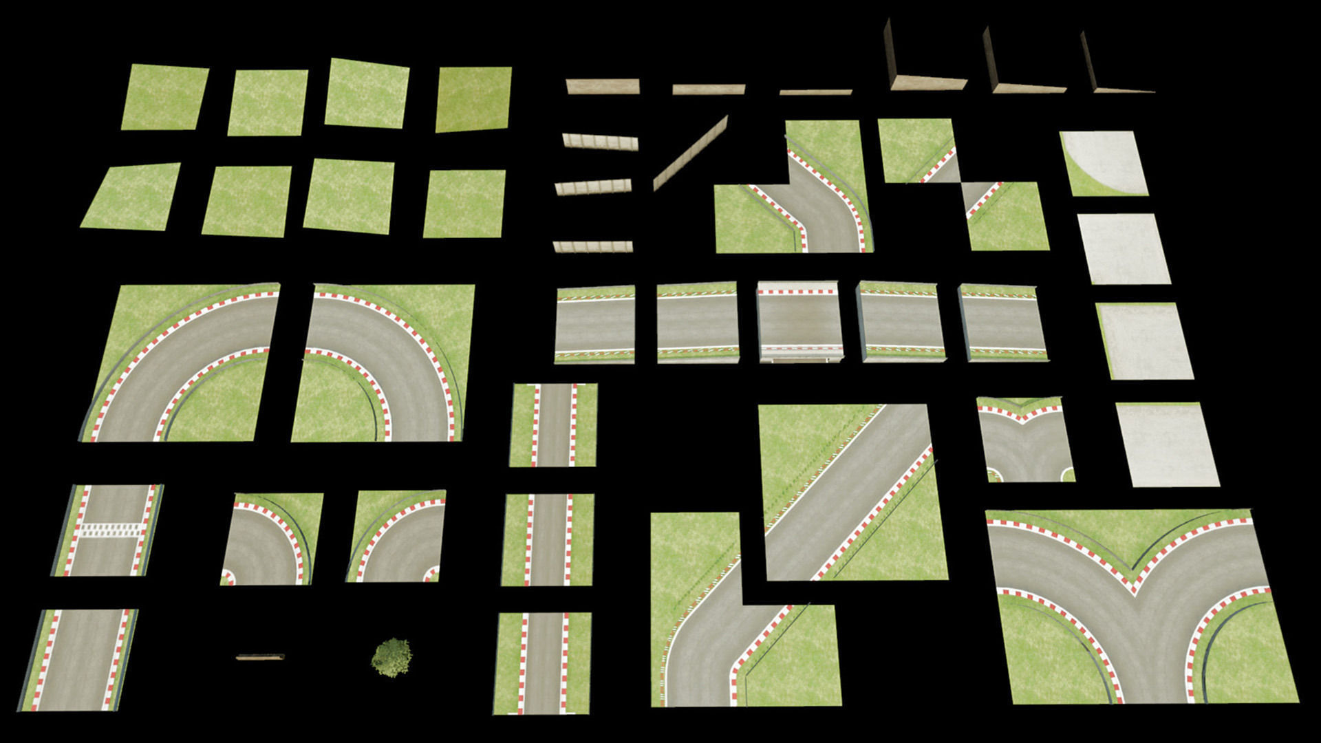 Race Track Construction Kit Low-poly 3D model_1