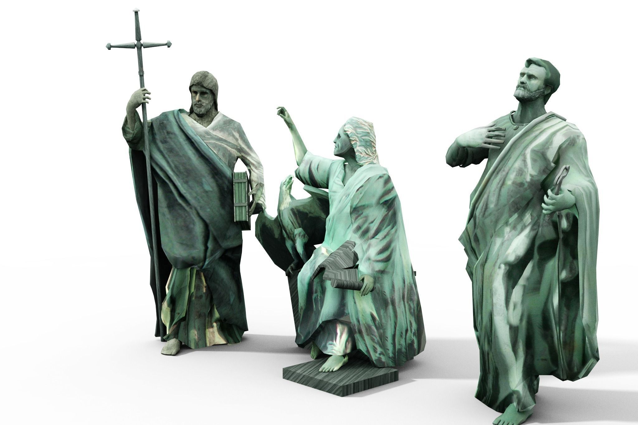 Statues Cathedral Issakievskogo Low-poly 3D model_4