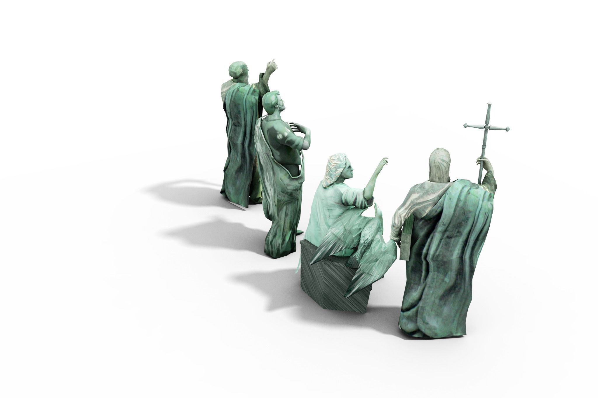 Statues Cathedral Issakievskogo Low-poly 3D model_1