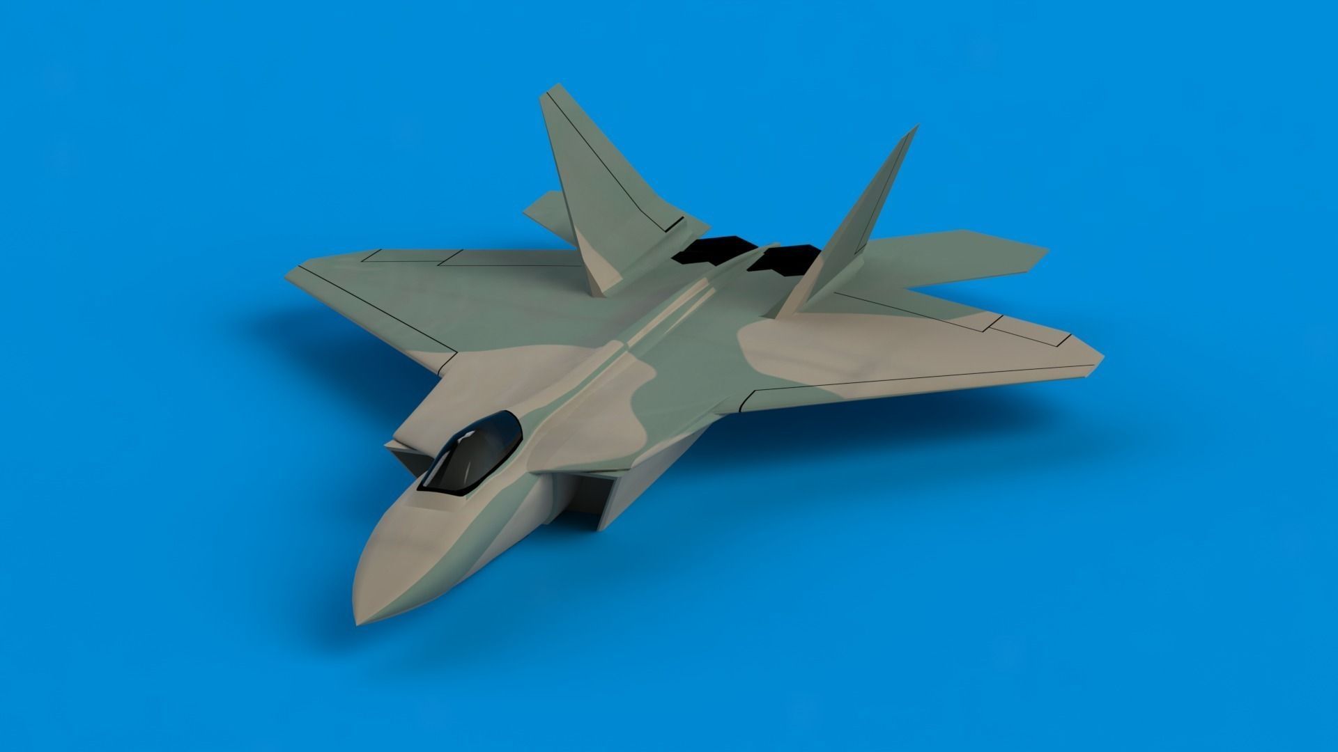 F 22 Raptor 3D print model_3