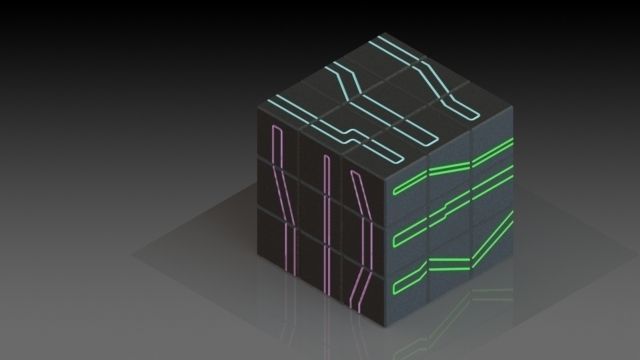 Cube with lines free 3D model | CGTrader