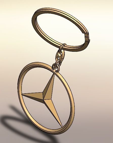 Mercedes Key Ring Free 3D model_3
