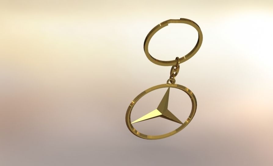 Mercedes Key Ring Free 3D model_1