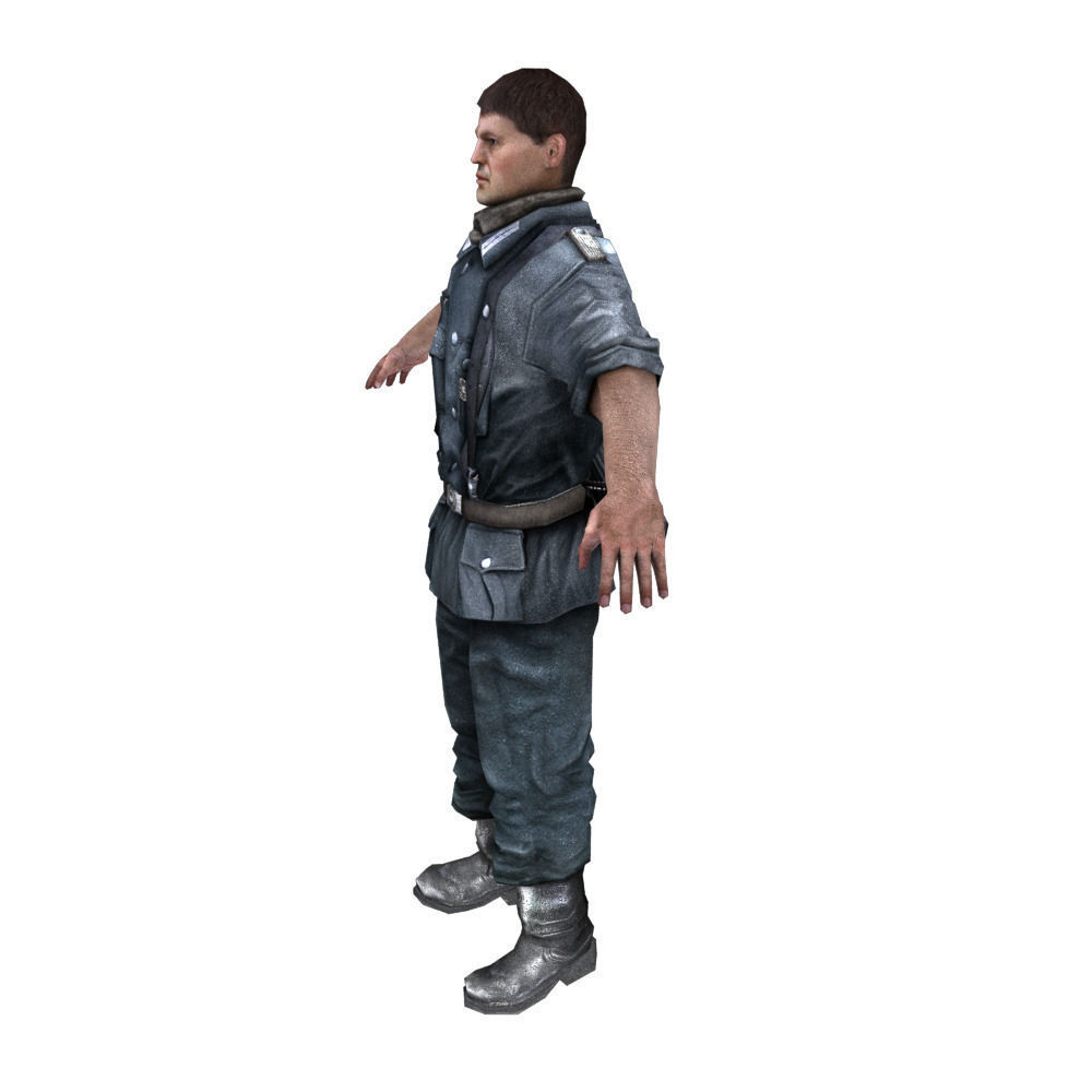 WWII Nazi Soldier Low-poly 3D model_22