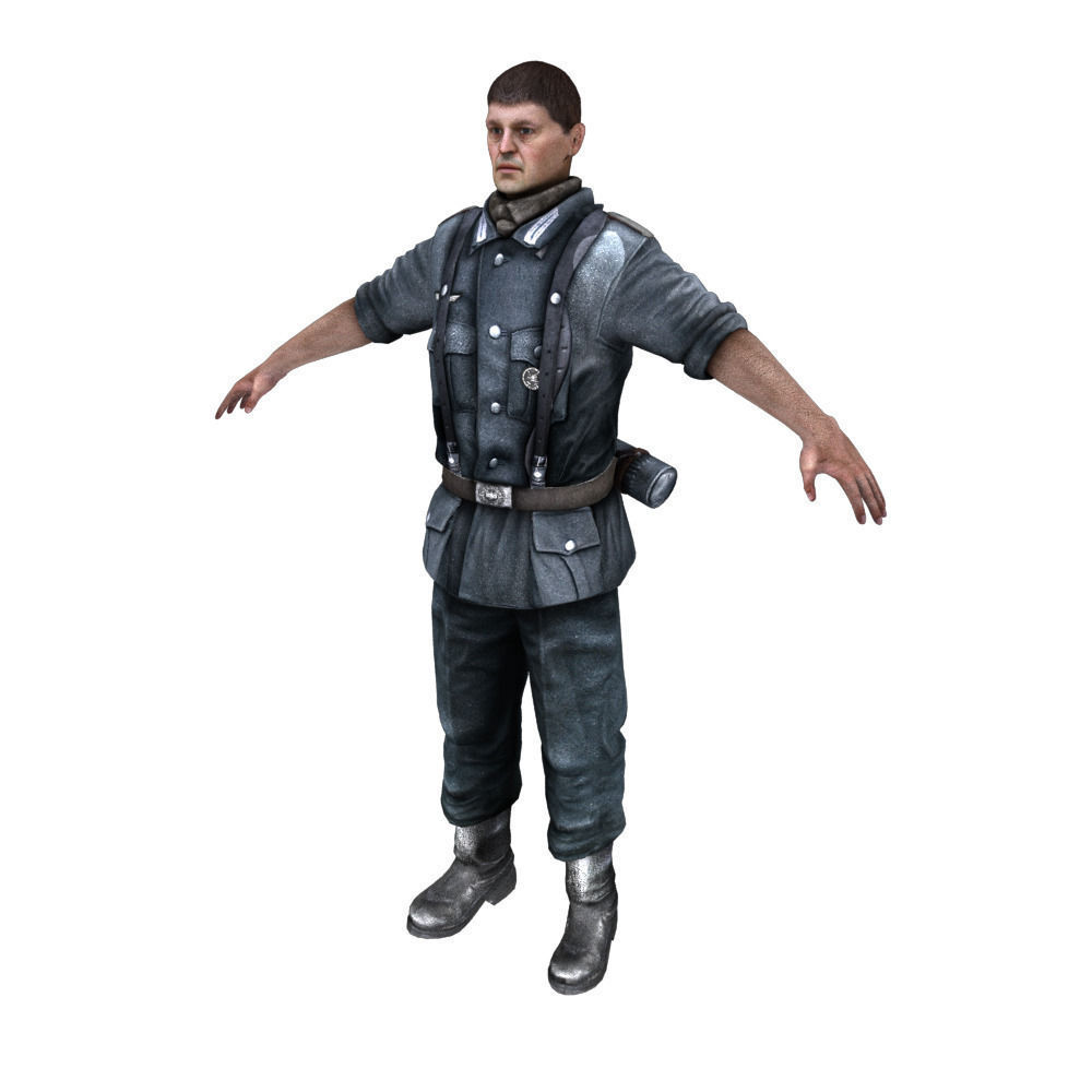 WWII Nazi Soldier Low-poly 3D model_24
