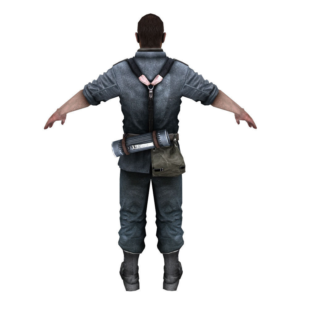 WWII Nazi Soldier Low-poly 3D model_20