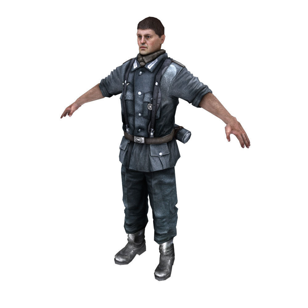 WWII Nazi Soldier Low-poly 3D model_23
