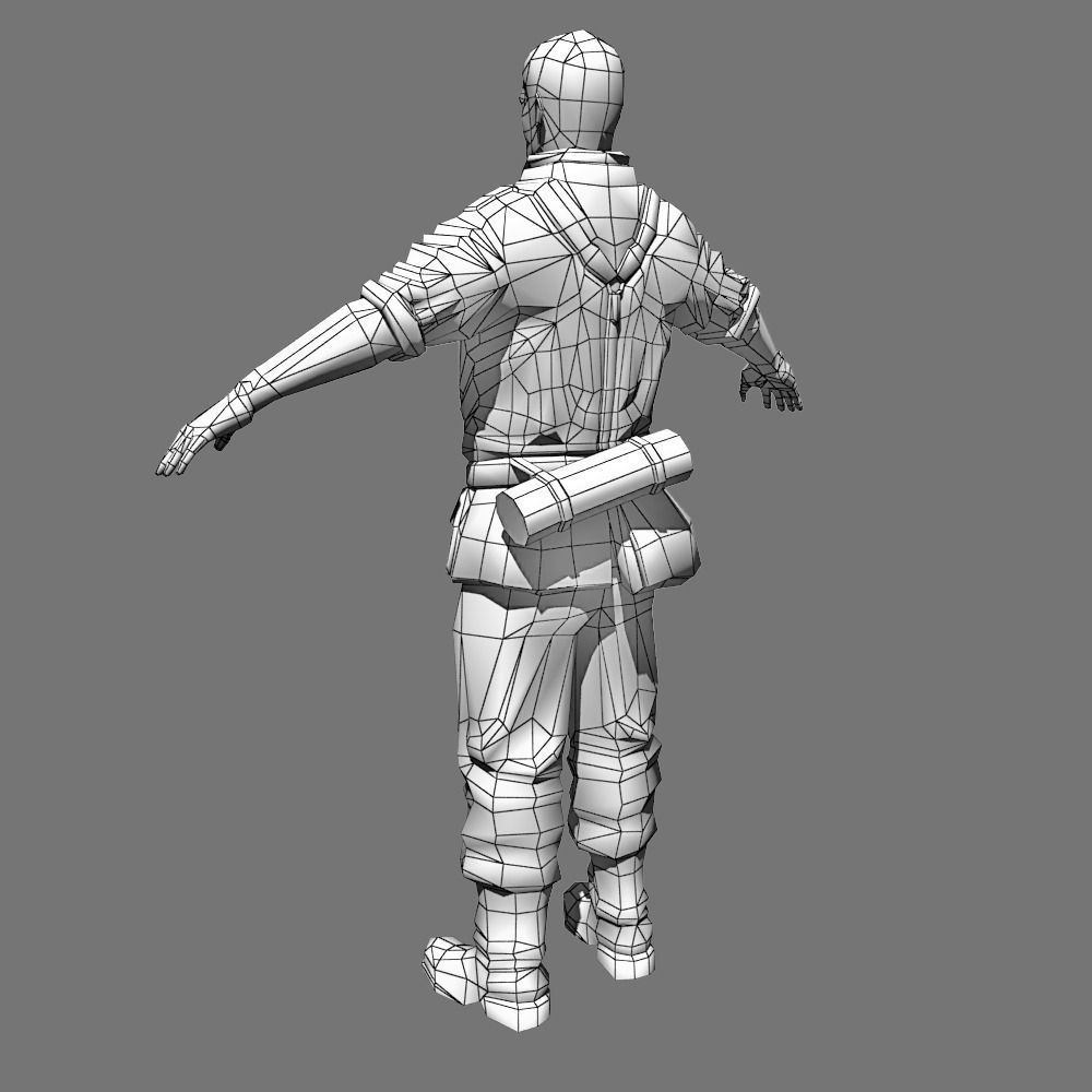 WWII Nazi Soldier Low-poly 3D model_28
