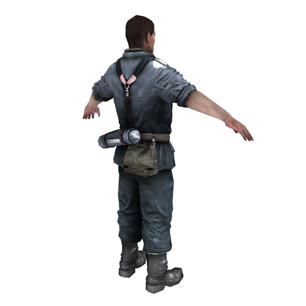 WWII Nazi Soldier Low-poly 3D model_19