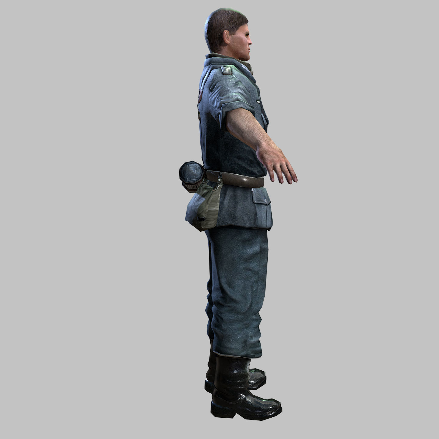 WWII Nazi Soldier Low-poly 3D model_3