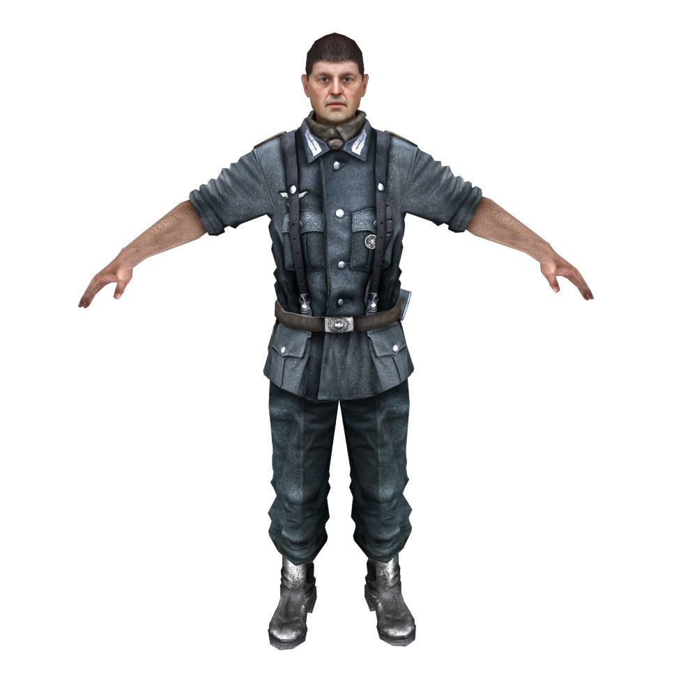 WWII Nazi Soldier Low-poly 3D model_16