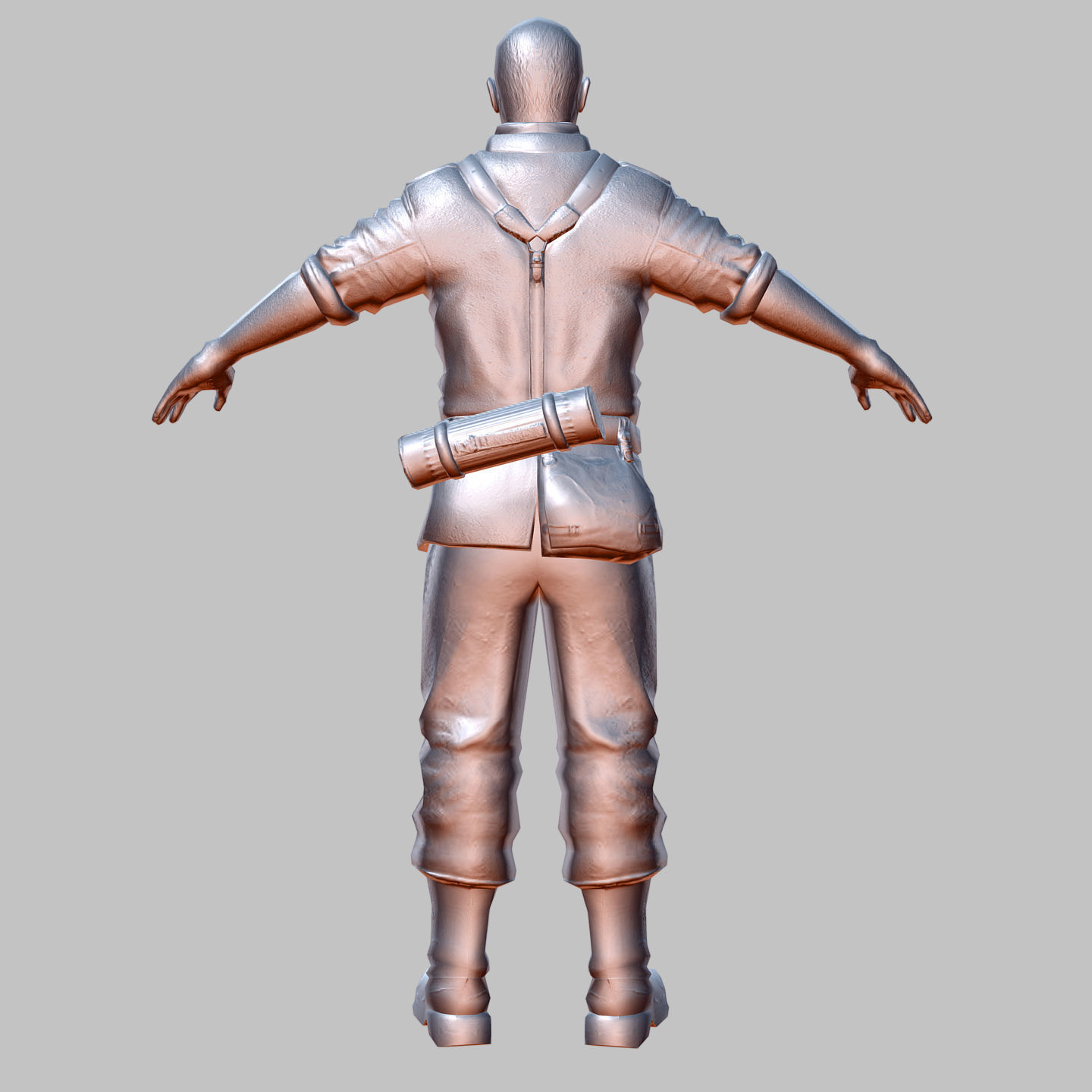 WWII Nazi Soldier Low-poly 3D model_12