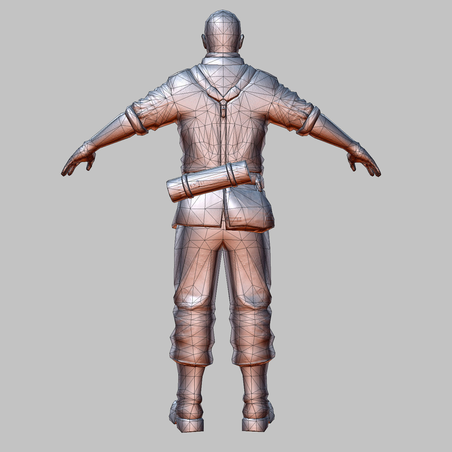 WWII Nazi Soldier Low-poly 3D model_13
