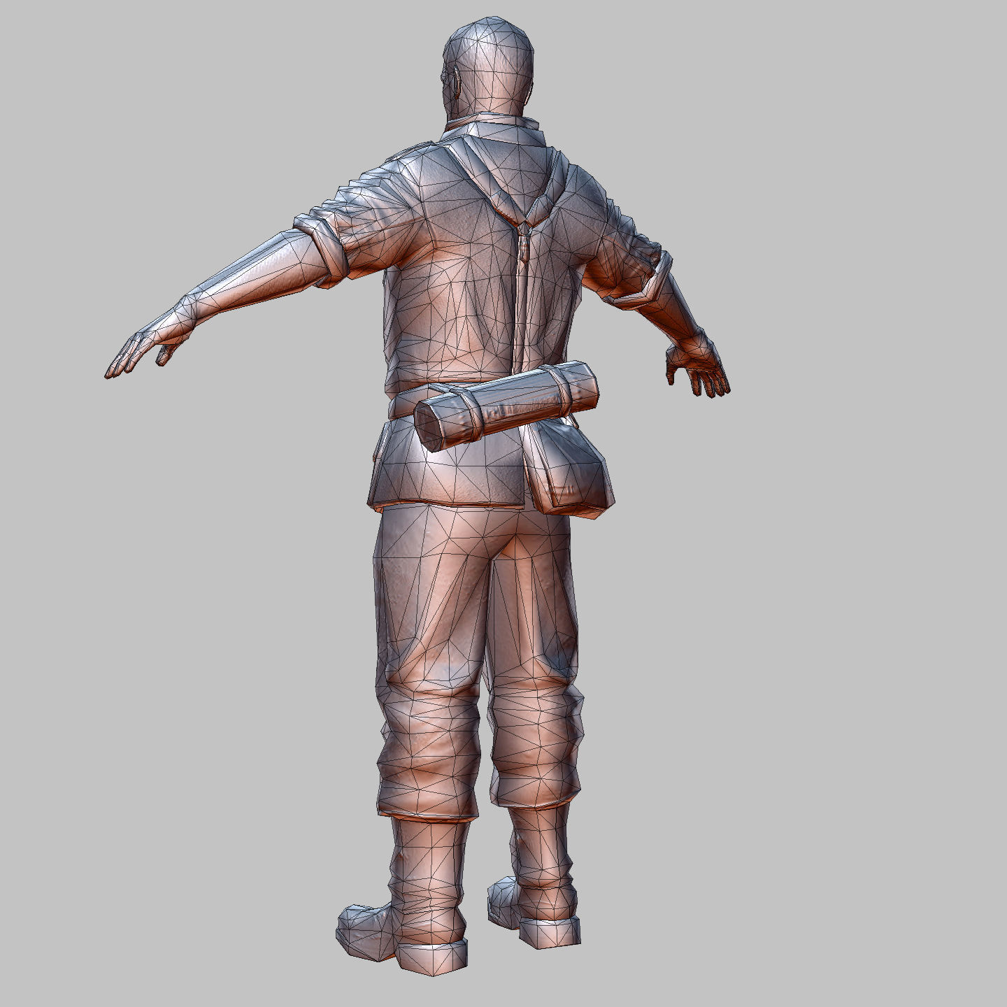 WWII Nazi Soldier Low-poly 3D model_14
