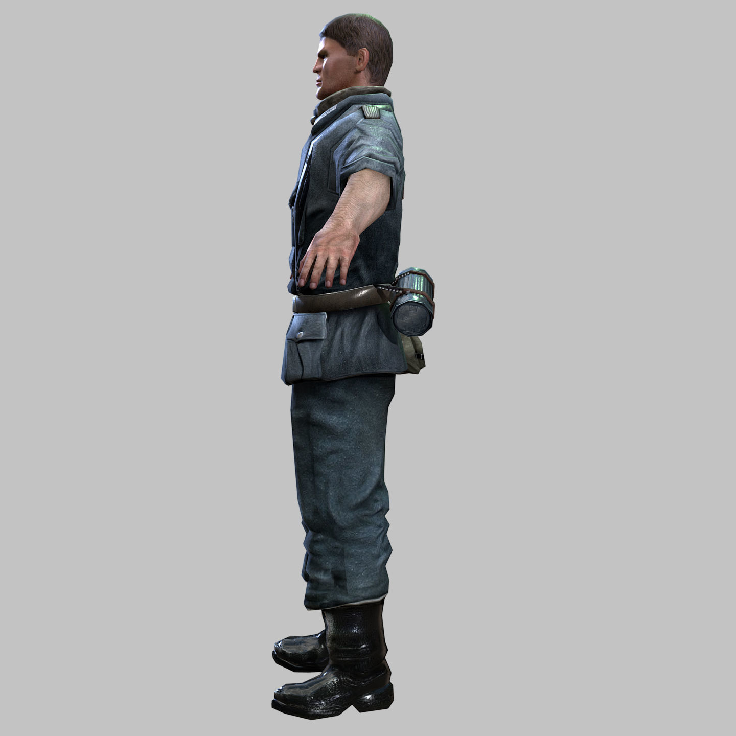 WWII Nazi Soldier Low-poly 3D model_7