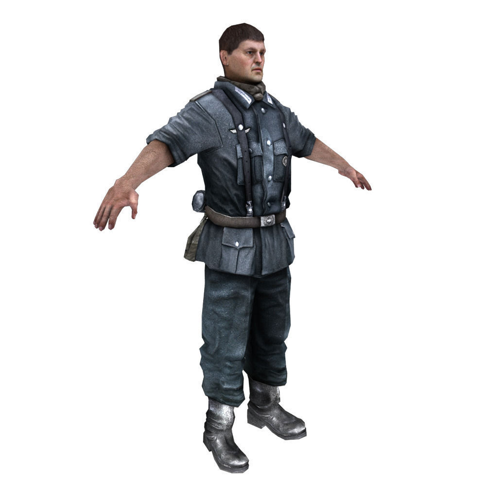 WWII Nazi Soldier Low-poly 3D model_17