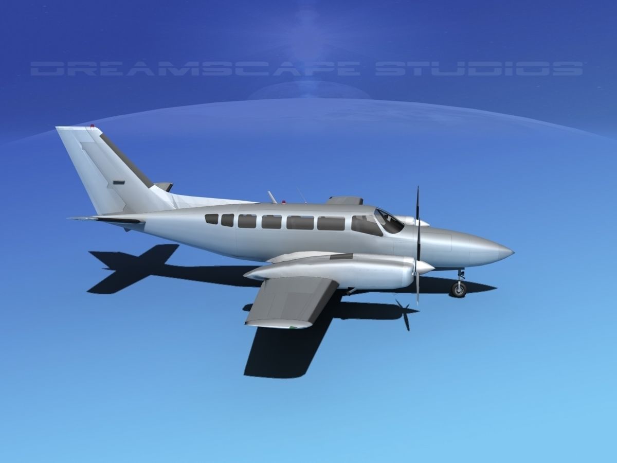 Cessna 404 Titan Bare Metal 3D model_3