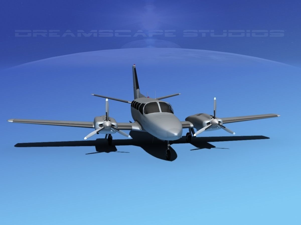 Cessna 404 Titan Bare Metal 3D model_1