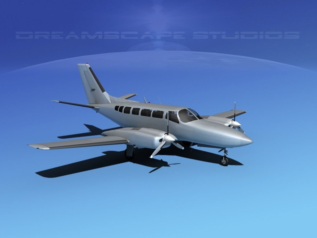 Cessna 404 Titan Bare Metal 3D model_2