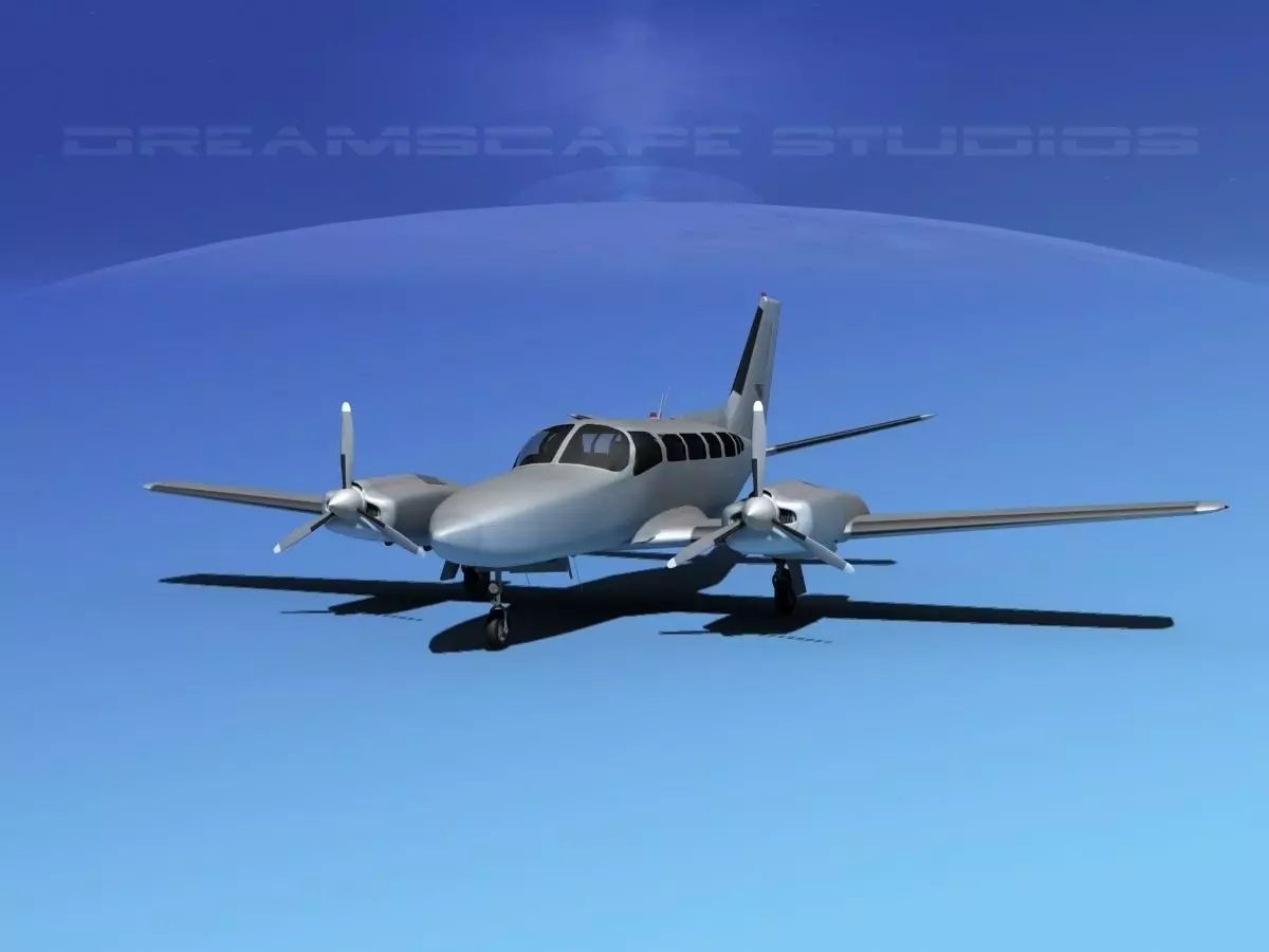 Cessna 404 Titan Bare Metal 3D model_0