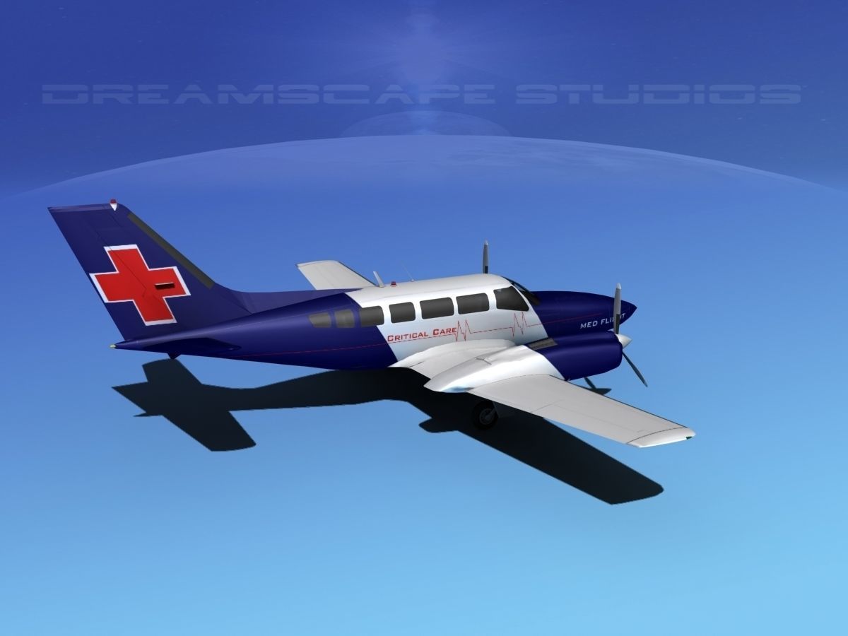 Cessna 404 Titan Med Flight 3D model_4