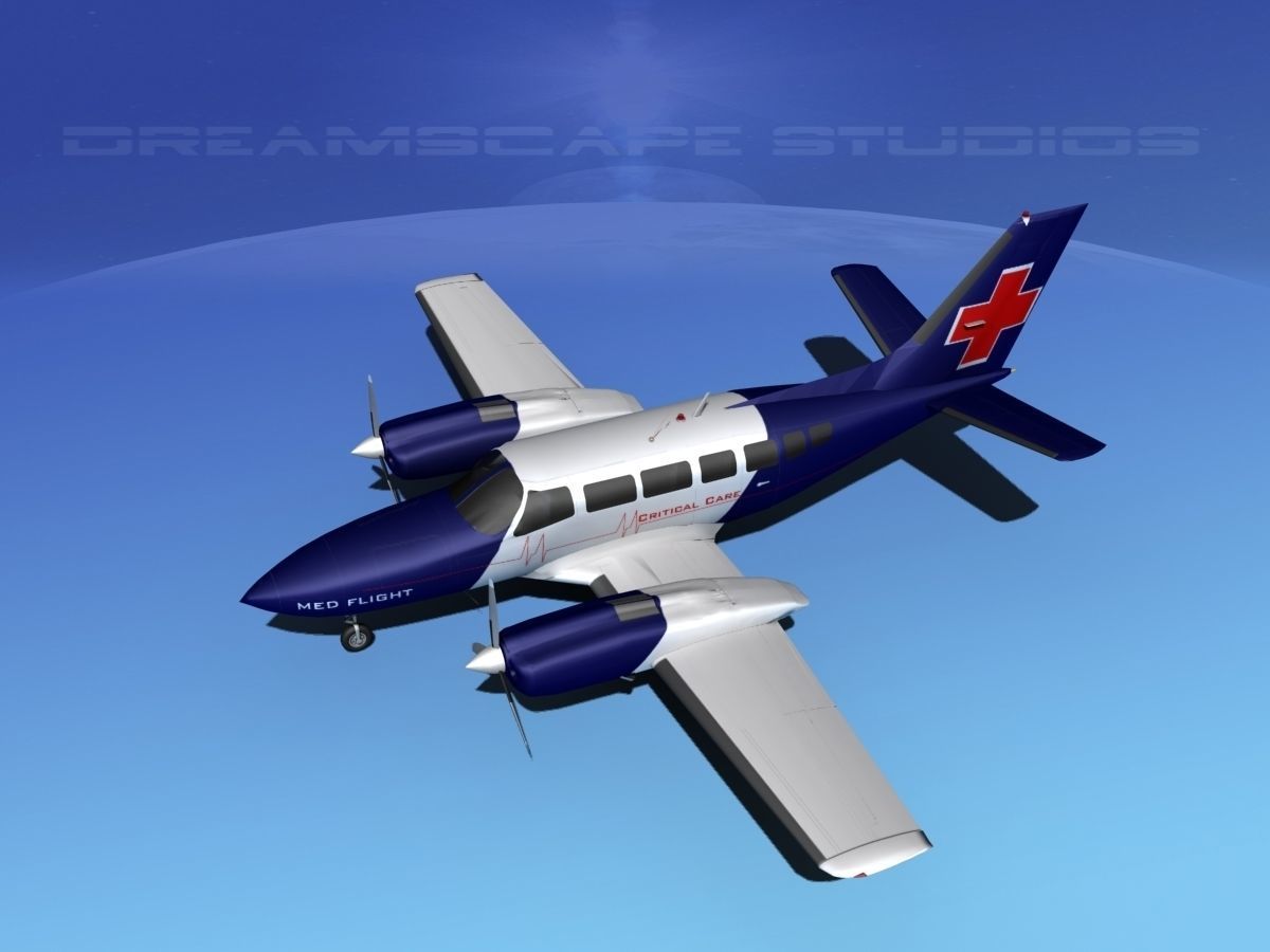 Cessna 404 Titan Med Flight 3D model_9