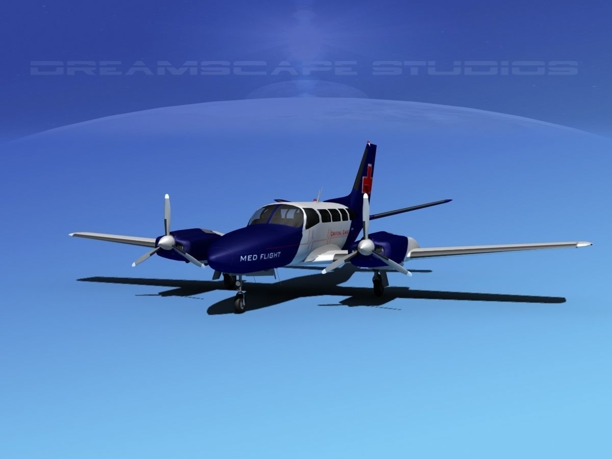 Cessna 404 Titan Med Flight 3D model_1